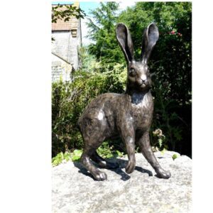 Bronze Hare Garden Sculpture