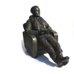 Bronze Fighter Pilot in an armchair