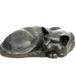 Bronze Sleeping Cat sculpture